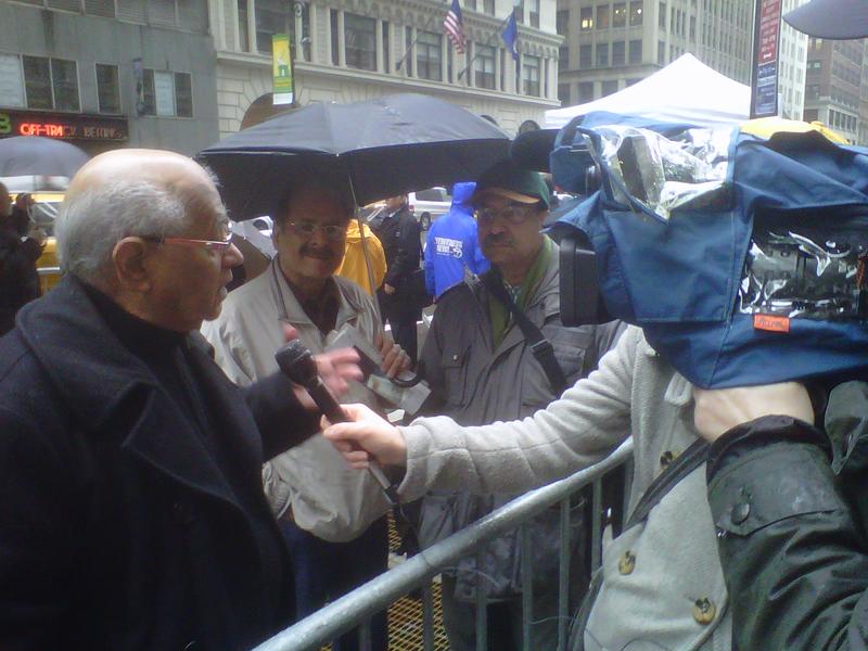 Narain Kataria at a midtown rally supporting Congressman Peter King